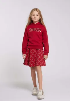 Michael Kors bluza copii culoarea rosu, cu gluga, cu imprimeu, R30150 imagine