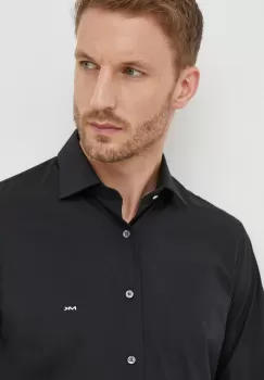 Michael Kors camasa barbati, culoarea negru, cu guler italian, slim imagine