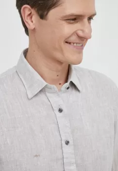 Michael Kors camasa de in culoarea bej, cu guler clasic, slim imagine