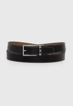 Michael Kors curea cu doua fete barbati, culoarea negru imagine
