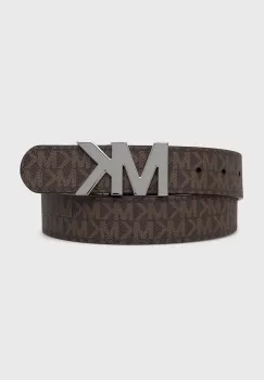 Michael Kors curea de piele cu doua fete barbati, culoarea negru imagine