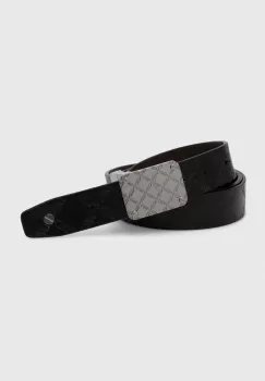 Michael Kors curea de piele cu doua fete barbati, culoarea negru imagine