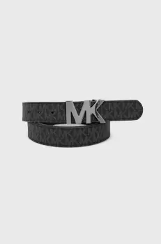 Michael Kors curea de piele cu doua fete barbati, culoarea negru imagine
