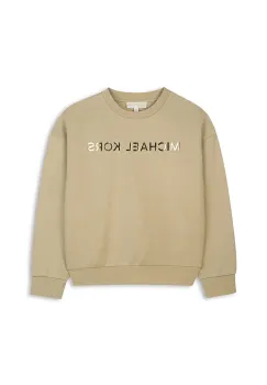 Michael Kors hanorac de bumbac pentru copii culoarea bej, cu imprimeu, R30469 imagine