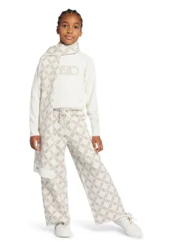Michael Kors pantaloni de trening pentru copii culoarea bej, cu imprimeu, R30452 imagine