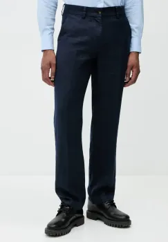 Michael Kors pantaloni din in barbati, culoarea bleumarin, drept, CS5304BBEY imagine