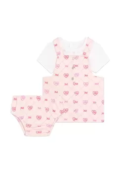 Michael Kors rochie din bumbac pentru bebelusi culoarea portocaliu, mini, drept imagine