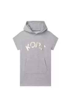 Michael Kors rochie din bumbac pentru copii culoarea gri, mini, drept imagine