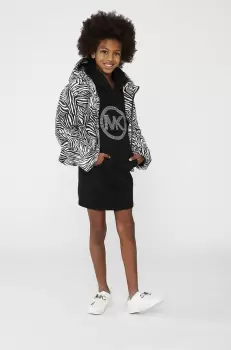 Michael Kors rochie din bumbac pentru copii culoarea negru, mini, drept imagine