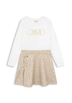 Michael Kors rochie fete culoarea bej, mini, evazati, R30171 imagine