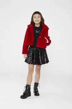 Michael Kors rochie fete culoarea negru, mini, evazati imagine