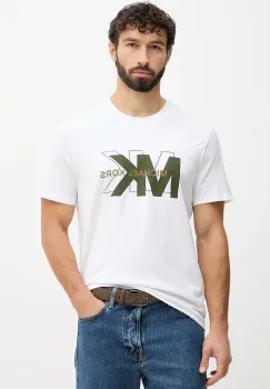 Michael Kors tricou din bumbac culoarea alb, cu imprimeu, CF552PZFV4 imagine