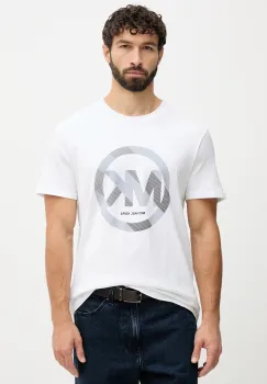 Michael Kors tricou din bumbac culoarea alb, cu imprimeu, CF552TWFV4 imagine