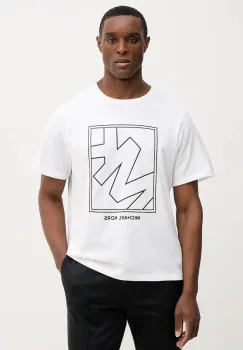 Michael Kors tricou din bumbac culoarea alb, cu imprimeu, CR652SY1V2 imagine