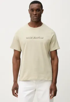 Michael Kors tricou din bumbac culoarea bej, cu imprimeu, CF552SJ1V2 imagine