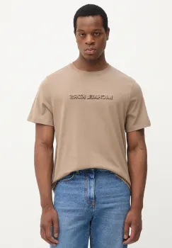 Michael Kors tricou din bumbac culoarea bej, cu imprimeu, CT552LP1V2 imagine
