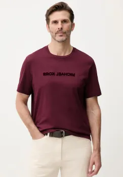 Michael Kors tricou din bumbac culoarea bordo, cu imprimeu, CF552PK1V2 imagine