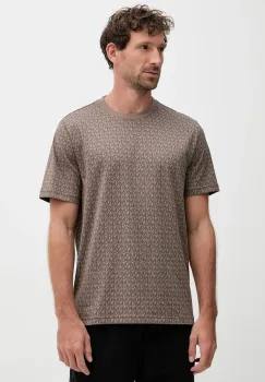 Michael Kors tricou din bumbac culoarea maro, cu imprimeu, CS5529A5KS imagine
