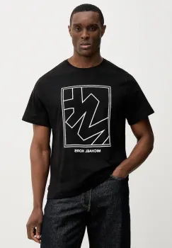 Michael Kors tricou din bumbac culoarea negru, cu imprimeu, CR652SY1V2 imagine