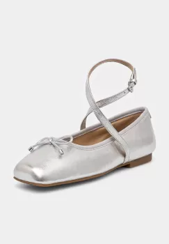 MICHAEL Michael Kors balerini de piele Collette culoarea argintiu, 40T4CTFP1M 040 imagine