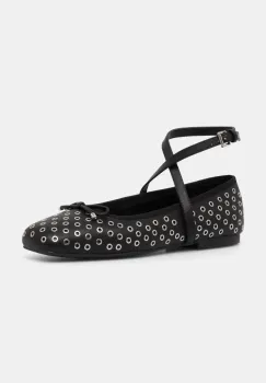 MICHAEL Michael Kors balerini de piele Collette culoarea negru, 40R5COFP1L.001 imagine