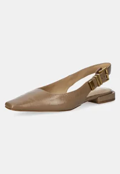 MICHAEL Michael Kors balerini de piele Darrington culoarea bej, cu toc deschis, 40R5DAFP2L.297 imagine