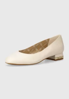 MICHAEL Michael Kors balerini de piele June culoarea bej, 40T4JUFP1L 289 imagine
