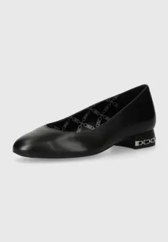 MICHAEL Michael Kors balerini de piele June culoarea negru, 40T4JUFP1L 001 imagine