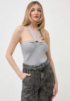 MICHAEL Michael Kors bluza femei, culoarea argintiu, modelator imagine