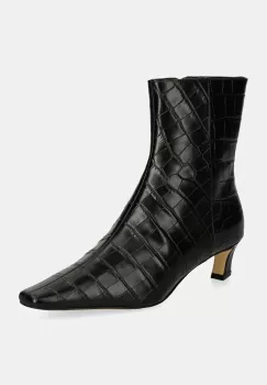 MICHAEL Michael Kors cizme de piele Cosmo femei, culoarea negru, toc mic, 40F4CSME5E.001 imagine