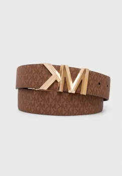 MICHAEL Michael Kors curea de piele cu doua fete femei, culoarea bej imagine