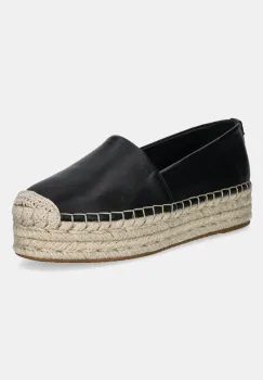 MICHAEL Michael Kors espadrile de piele Lynn culoarea negru, cu platforma, 40S5LYFP1L.001 imagine