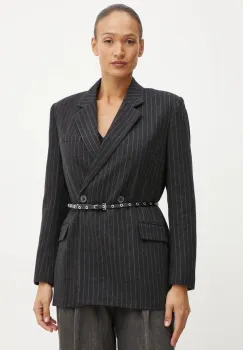 MICHAEL Michael Kors geaca de lana culoarea gri, oversize, modelator, MF4108DF2A imagine