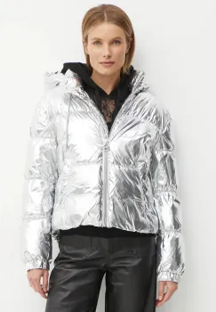 MICHAEL Michael Kors geaca femei, culoarea argintiu, de tranzitie, oversize, 77B6594M42 imagine