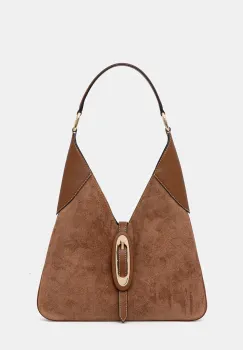 MICHAEL Michael Kors geanta de mana din piele intoarsa culoarea maro, 30F5GQ8L6S imagine