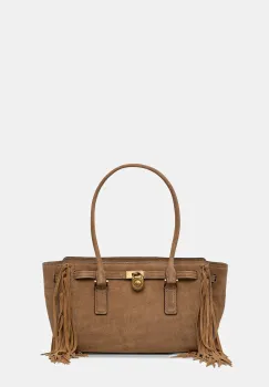 MICHAEL Michael Kors geanta de mana din piele intoarsa culoarea verde, 30F5ANXT0S imagine