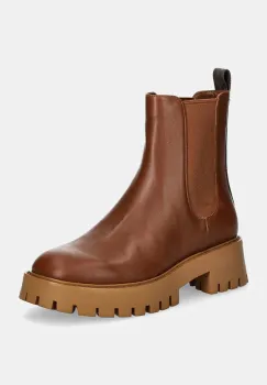 MICHAEL Michael Kors ghete chelsea de piele Asher femei, culoarea maro, cu platforma, 40F4ASFE6L.227 imagine