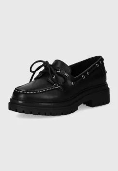 MICHAEL Michael Kors mocasini de piele Cameron femei, culoarea negru, cu platforma, 40T4CAFP1L 001 imagine