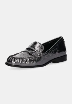 MICHAEL Michael Kors mocasini de piele Carlson femei, culoarea argintiu, cu toc plat, 40F4CSFP1M.041 imagine