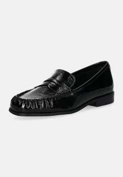 MICHAEL Michael Kors mocasini de piele Carlson femei, culoarea negru, cu toc plat, 40F4CSFP1A.001 imagine