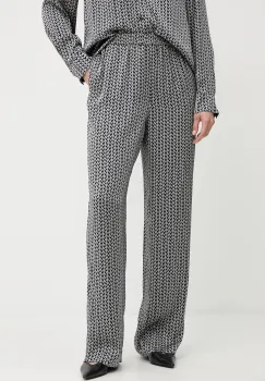 MICHAEL Michael Kors pantaloni culoarea gri, lat, high waist, MT53H0DJLW imagine