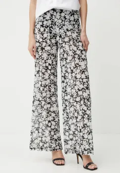 MICHAEL Michael Kors pantaloni culoarea negru, drept, high waist, MM55128 imagine