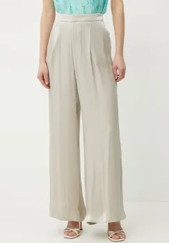 MICHAEL Michael Kors pantaloni femei, culoarea bej, lat, high waist imagine