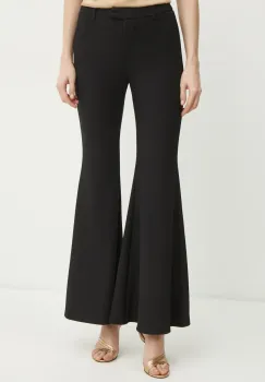 MICHAEL Michael Kors pantaloni femei, culoarea negru, evazati, high waist, MR530POE45 imagine