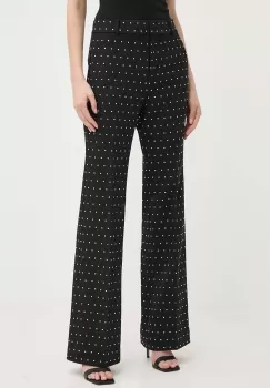 MICHAEL Michael Kors pantaloni femei, culoarea negru, mulata, high waist imagine