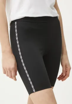 MICHAEL Michael Kors pantaloni scurti femei, culoarea negru, cu imprimeu, high waist, MR530QN1RE imagine