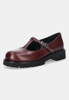 MICHAEL Michael Kors pantofi de piele Darrington culoarea bordo, cu toc plat, 40F5DTFP4L.610 imagine