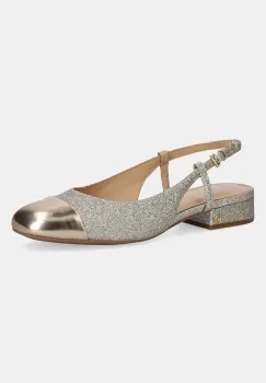 MICHAEL Michael Kors pantofi de piele Perla culoarea auriu, cu toc drept, cu toc deschis, 40T5PLFS1M.740 imagine