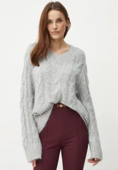 MICHAEL Michael Kors pulover de lana femei, culoarea gri, light, MF460Z8F5C imagine