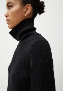 MICHAEL Michael Kors pulover de lana femei, culoarea negru, calduros, cu guler, MF460YUF2G imagine